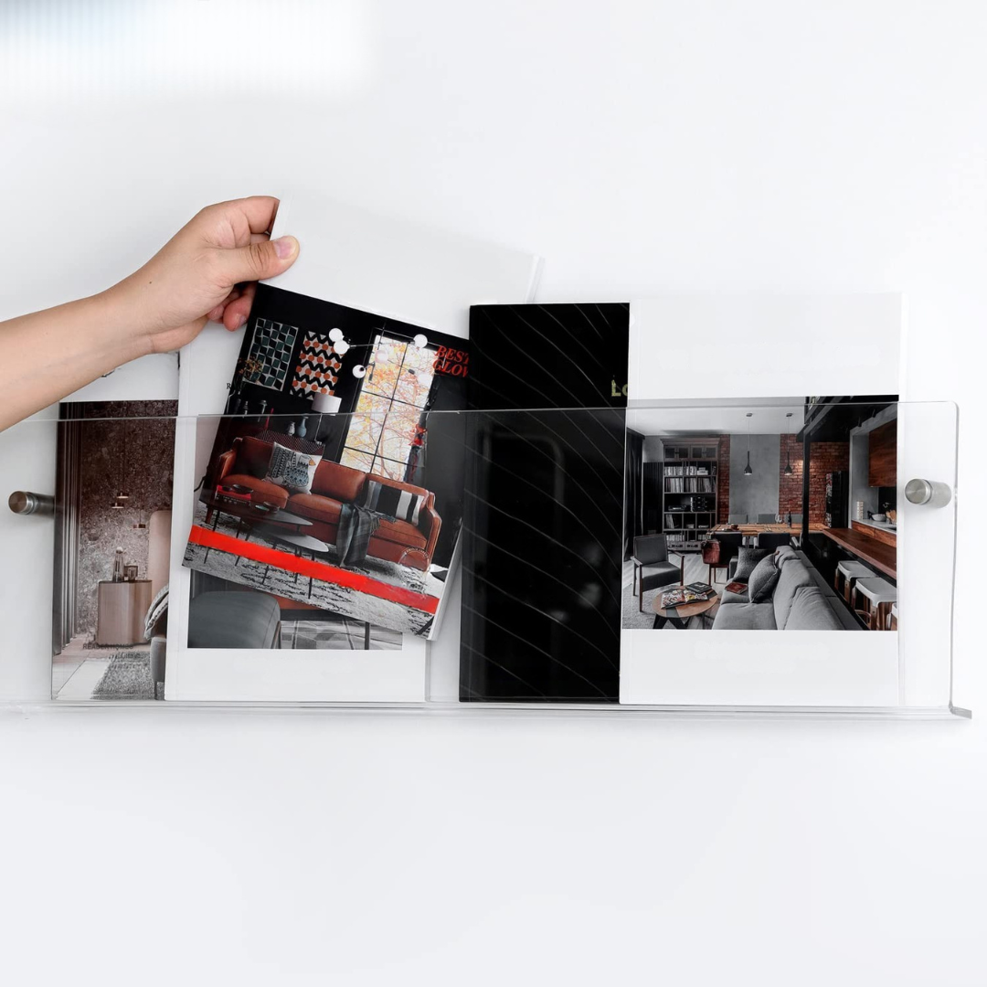 Wall shelf Transparent acrylic magazine holder