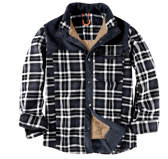 Mens Lumberjack Jacket Warm And Weather Resistant Outdoor Coat Red Green Or Blue Color Options