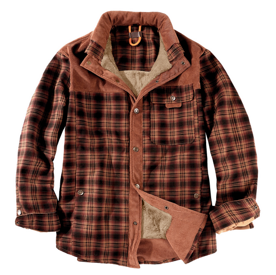 Mens Lumberjack Jacket Warm And Weather Resistant Outdoor Coat Red Green Or Blue Color Options