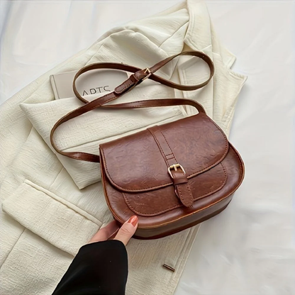 TrendAura Michele Crossbody Bag - Vegan Leather With Adjustable Strap And Buckle Closure