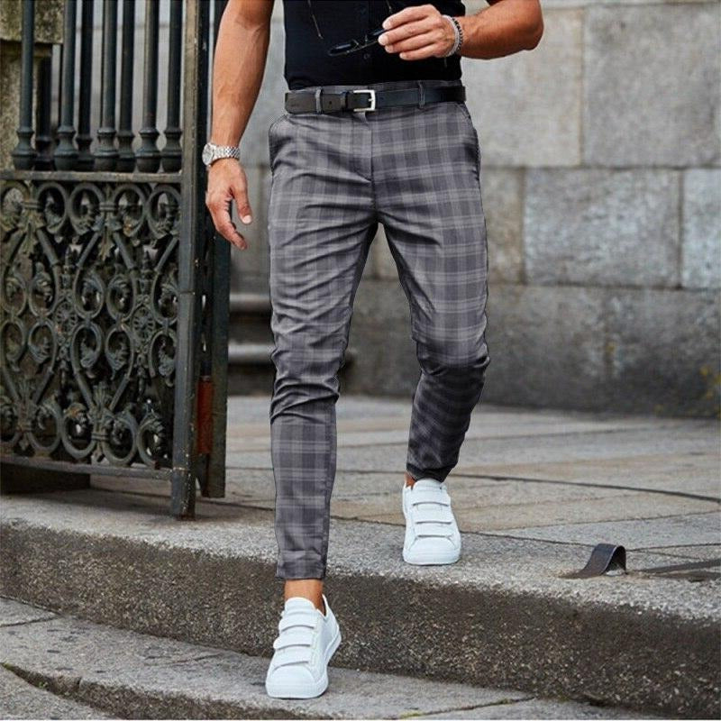 TrendAura Men's Checked Trousers Modern Plaid Fit For Casual And Semi Formal Wear