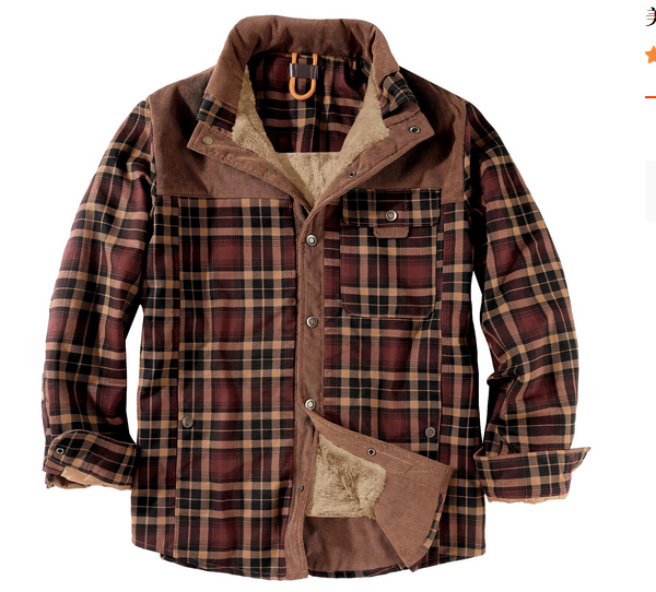 Mens Lumberjack Jacket Warm And Weather Resistant Outdoor Coat Red Green Or Blue Color Options