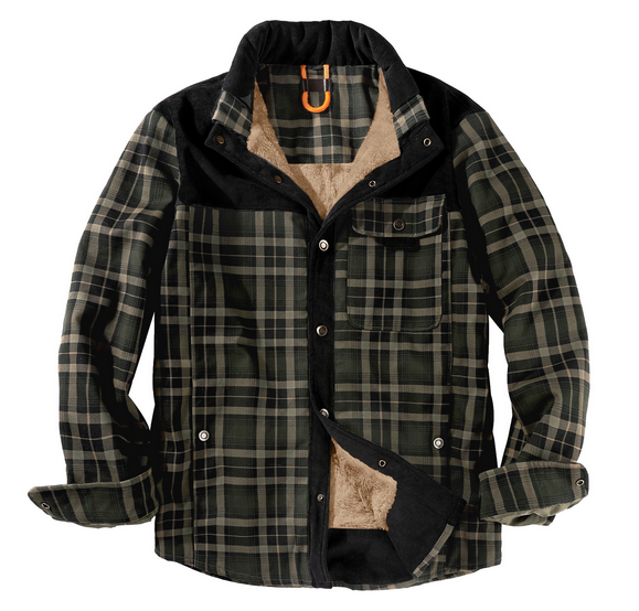 Mens Lumberjack Jacket Warm And Weather Resistant Outdoor Coat Red Green Or Blue Color Options