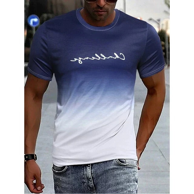 TrendAura Mens Gradient Short Sleeve T Shirt Black To Red Ombre Finish Casual Everyday Tee