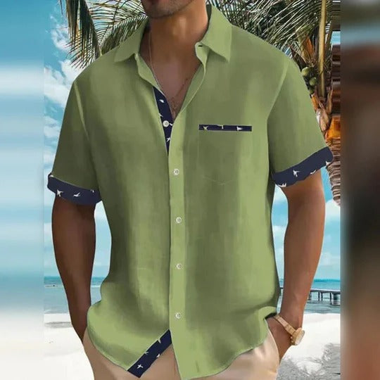 Grey TrendAura Mens Short Sleeve Shirt Tailored Fit With Structured Cut For Versatile Casual And Dress Wear