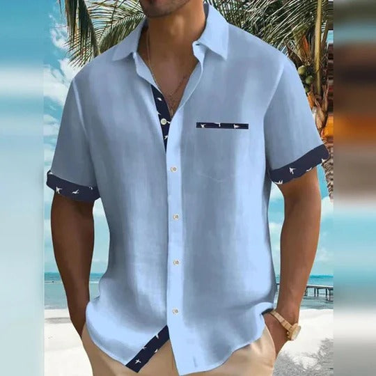 Grey TrendAura Mens Short Sleeve Shirt Tailored Fit With Structured Cut For Versatile Casual And Dress Wear