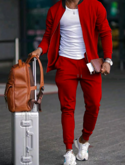 Evan Men's Casual Travel Tracksuit With Zipper Jacket By TrendAura For Comfort And Modern OnTheGo Style