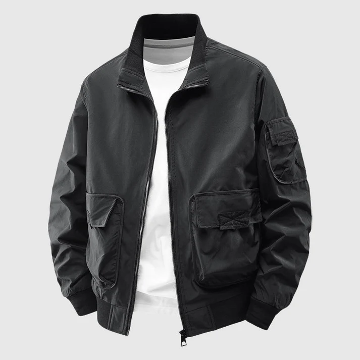 TrendAura Frontline Utility Bomber Jacket for Men Heavyweight Wind and Abrasion Resistant with Deep Reinforced Pockets