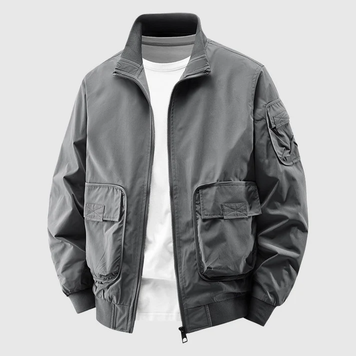 TrendAura Frontline Utility Bomber Jacket for Men Heavyweight Wind and Abrasion Resistant with Deep Reinforced Pockets