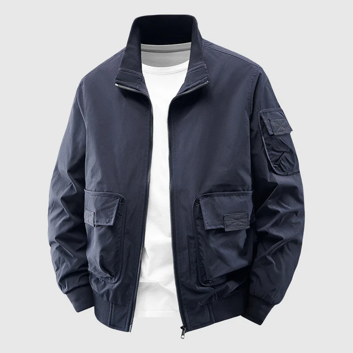 TrendAura Frontline Utility Bomber Jacket for Men Heavyweight Wind and Abrasion Resistant with Deep Reinforced Pockets