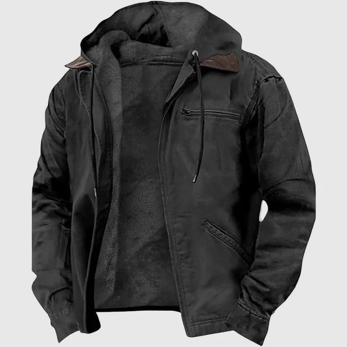 Berrick Vanguard Jacket for Men Rugged Cotton Canvas With Zip Front and Utility Pockets Cozy Fleece Lining