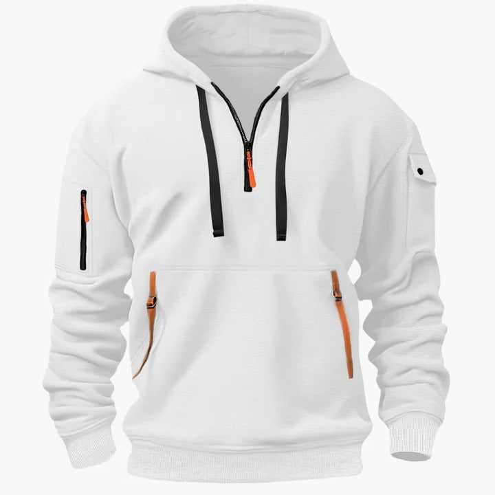 TrendAura Men's All Season Utility Hoodie With Zippered Pockets Lightweight Breathable Comfort