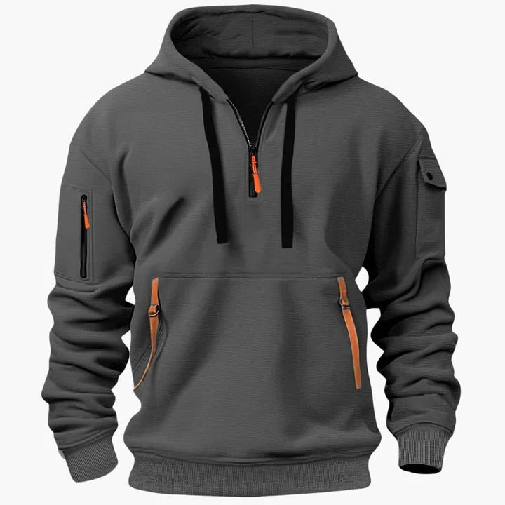 TrendAura Men's All Season Utility Hoodie With Zippered Pockets Lightweight Breathable Comfort