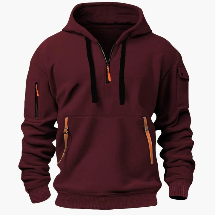 TrendAura Men's All Season Utility Hoodie With Zippered Pockets Lightweight Breathable Comfort
