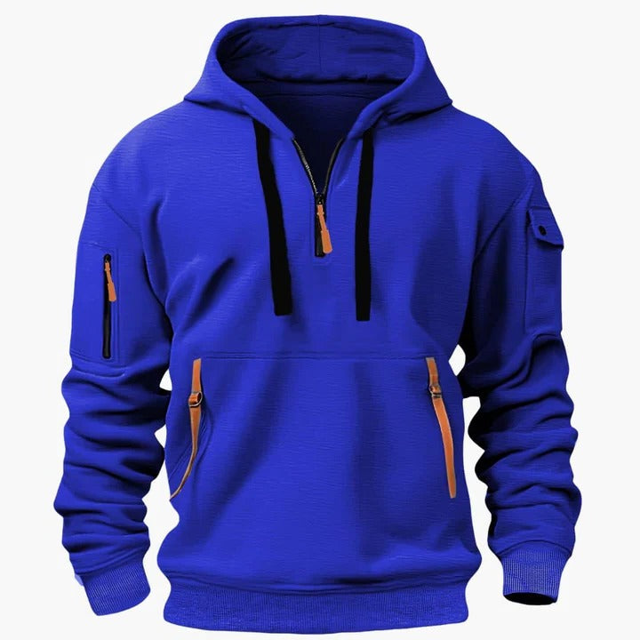 TrendAura Men's All Season Utility Hoodie With Zippered Pockets Lightweight Breathable Comfort