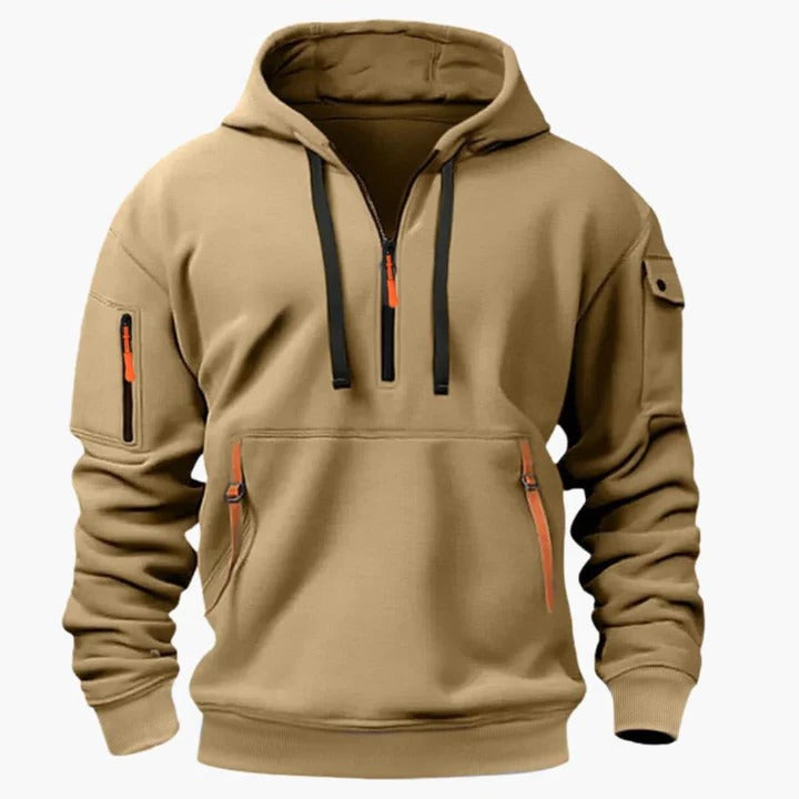 TrendAura Men's All Season Utility Hoodie With Zippered Pockets Lightweight Breathable Comfort