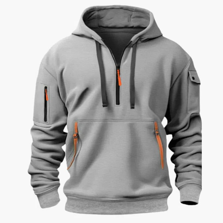 TrendAura Men's All Season Utility Hoodie With Zippered Pockets Lightweight Breathable Comfort