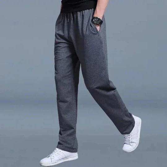 Men's Jogging Pants With Relaxed Fit And Wide Leg For Comfort Drawstring Elastic Waistband TrendAura