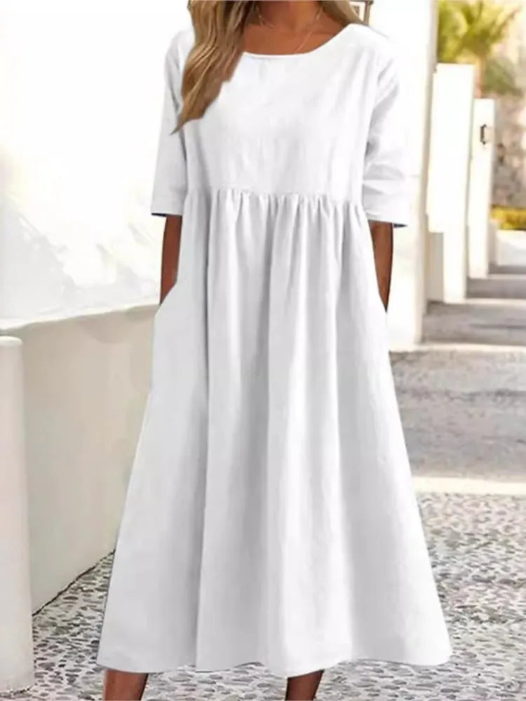 Women's Spring Dress with Flowy Design and Floral Print
