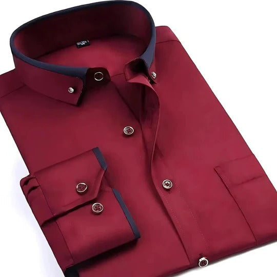 TrendAura Men's Long Sleeve Shirt Versatile Everyday Wear Clean Silhouette Casual to Smart Casual Looks