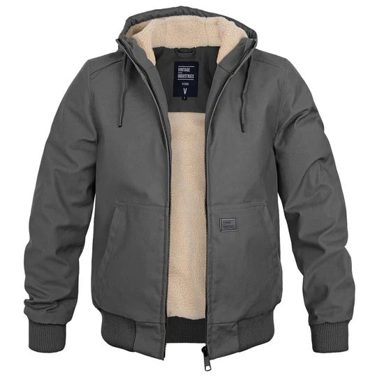 TrendAura Men's Hooded Insulated Winter Jacket With Fleece Lining And Durable Zipper