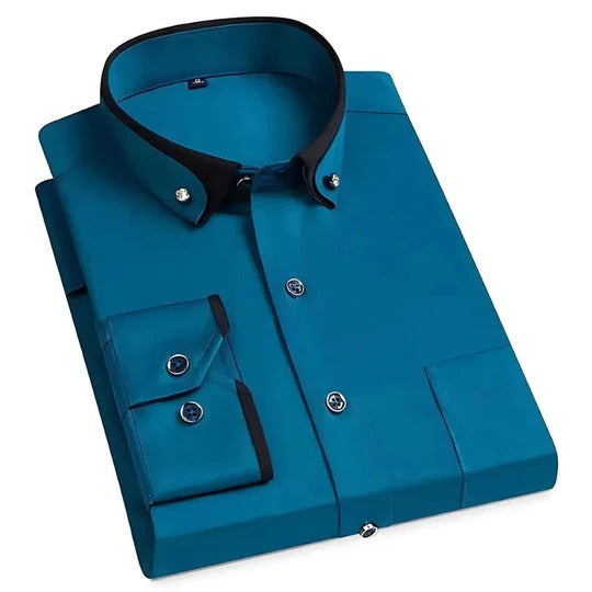 TrendAura Men's Long Sleeve Shirt Versatile Everyday Wear Clean Silhouette Casual to Smart Casual Looks