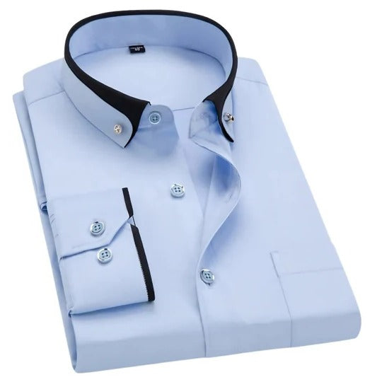 TrendAura Men's Long Sleeve Shirt Versatile Everyday Wear Clean Silhouette Casual to Smart Casual Looks