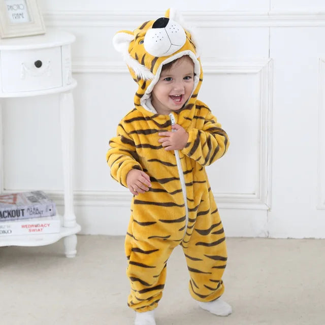JungleBuddies Baby Onesies Adorable Hooded Animal Outfits Soft Breathable Comfort For Toddlers