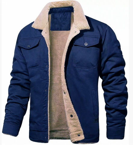 Mens Warm Collar Button Up Bomber Jacket for Cold Weather Style and Ultimate Versatility