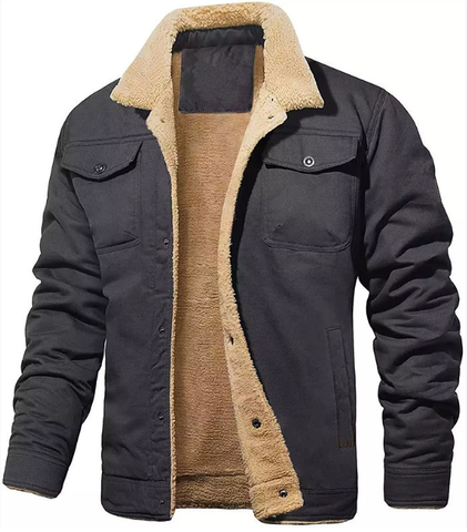 Mens Warm Collar Button Up Bomber Jacket for Cold Weather Style and Ultimate Versatility