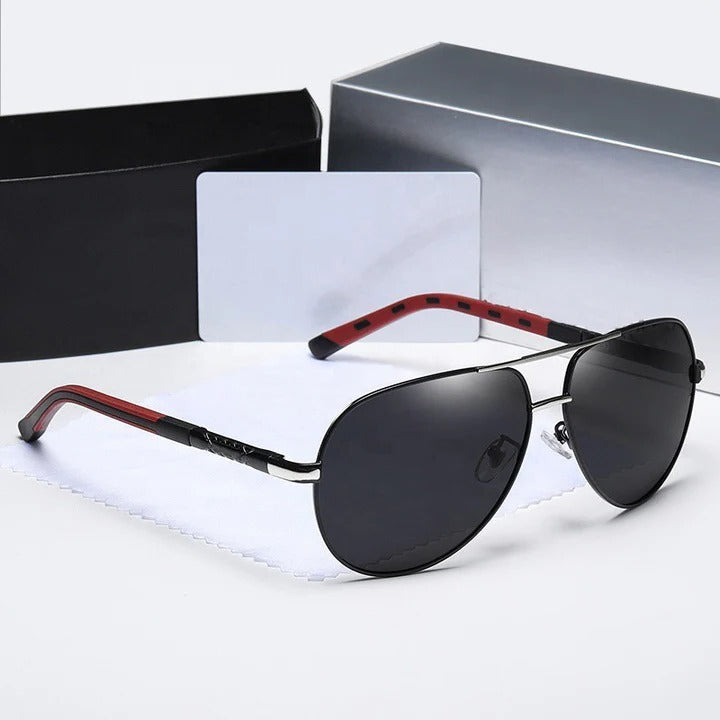 Men's Polarized Aviator Sunglasses Stainless Steel Frame High Clarity Lenses for Outdoor Use