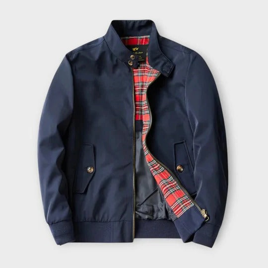 TrendAura Mens Lightweight Transitional Jacket With Zipper Plaid Lined Outerwear For Everyday Wear