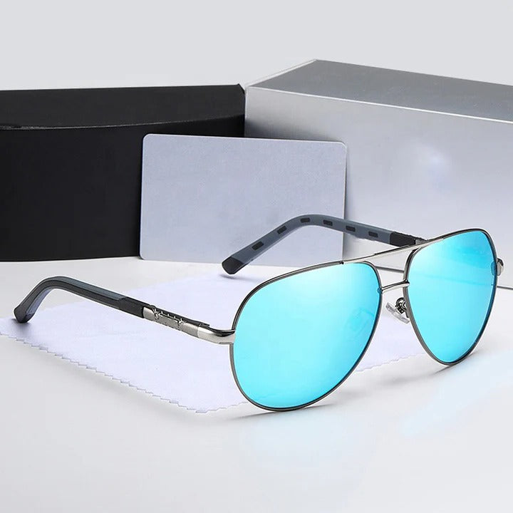 Men's Polarized Aviator Sunglasses Stainless Steel Frame High Clarity Lenses for Outdoor Use