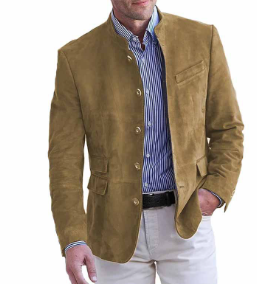 Aaron Mens Slim Fit Casual Blazer Jacket By TrendAura Suede Style For Modern Gentleman