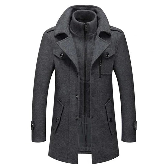 TrendAura Men's Two Piece Winter Coat With Thermal Lining And Wind Blocking Collar