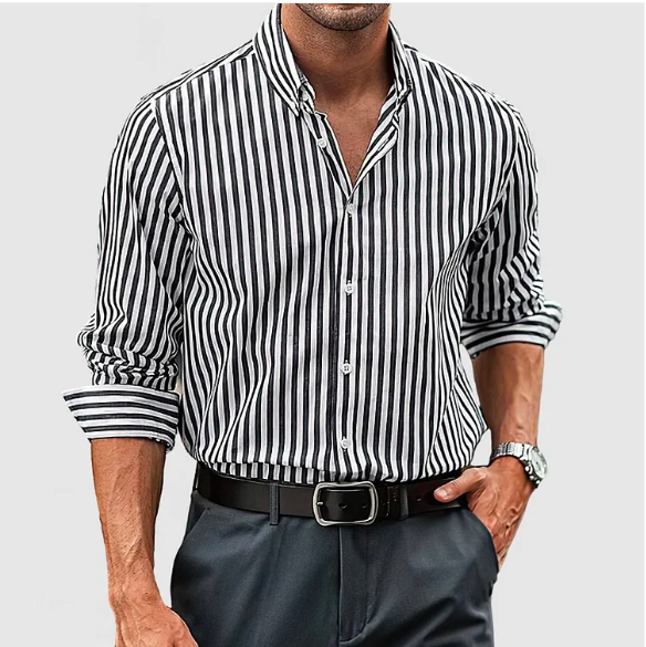Nathan Striped Shirt For Men Ultimate Comfort Fit And Style Balance Everyday Wear