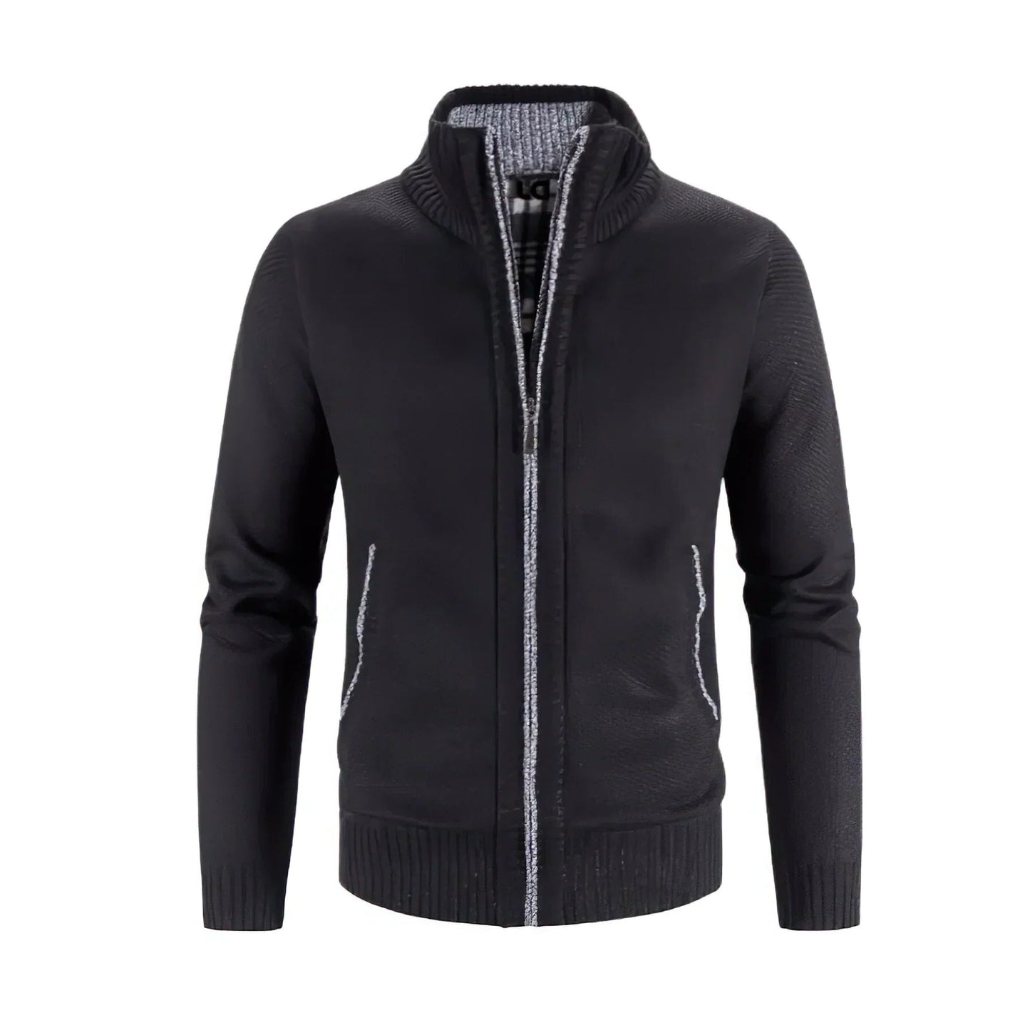 TrendAura Men's Zip Up Cardigan With Structured Fit Cozy Knit Texture And Full Front Zip