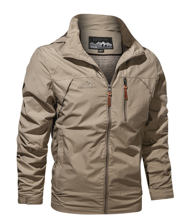 Men's Water-Repellent Outdoor Jacket for Active Men Lightweight Breathable Zipper Closure All-Weather Adventure