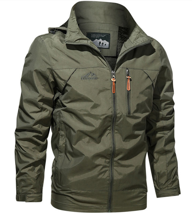 Men's Water-Repellent Outdoor Jacket for Active Men Lightweight Breathable Zipper Closure All-Weather Adventure