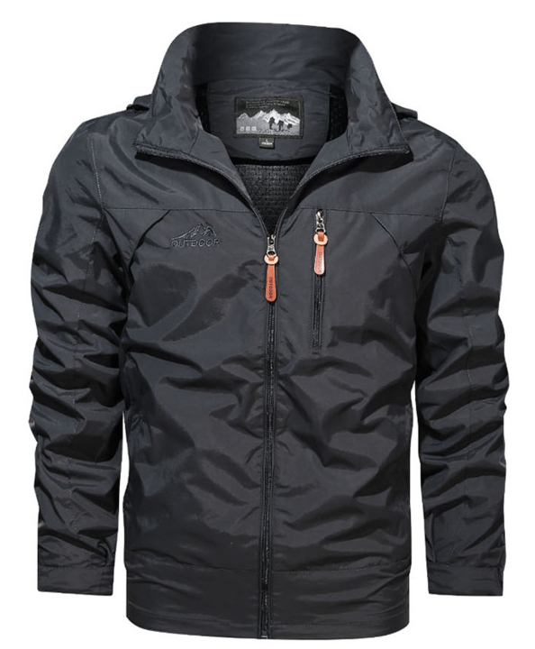 Men's Water-Repellent Outdoor Jacket for Active Men Lightweight Breathable Zipper Closure All-Weather Adventure