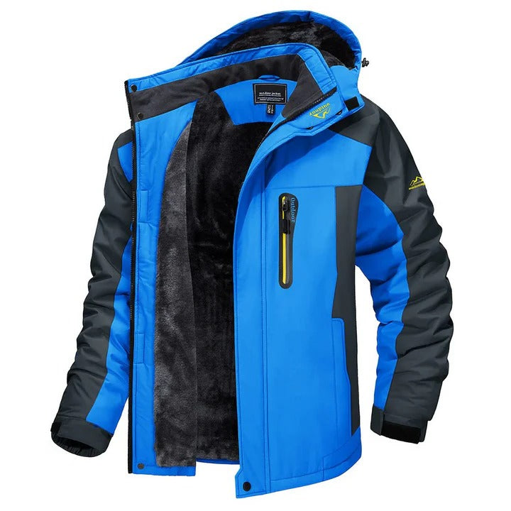 TrendAura Men's Outdoor Adventure Jacket With Weatherproof Shell Thermal Lining And Zippered Pockets