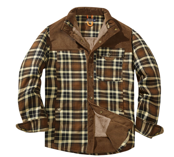 Mens Lumberjack Jacket Warm And Weather Resistant Outdoor Coat Red Green Or Blue Color Options