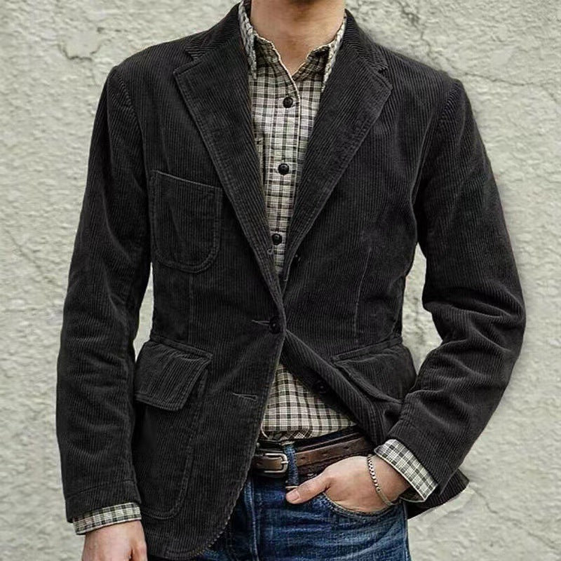 Men's Velvet Blazer And Vest Set With Tailored Fit For Formal Or Casual Occasions By TrendAura