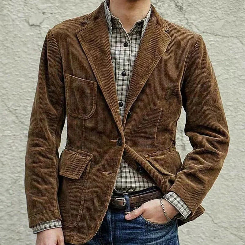 Men's Velvet Blazer And Vest Set With Tailored Fit For Formal Or Casual Occasions By TrendAura