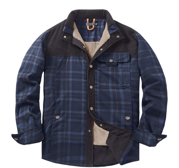 Mens Lumberjack Jacket Warm And Weather Resistant Outdoor Coat Red Green Or Blue Color Options
