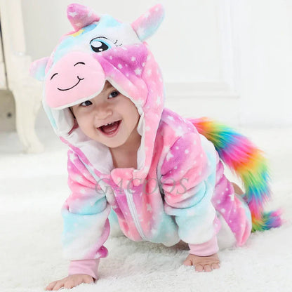 JungleBuddies Baby Onesies Adorable Hooded Animal Outfits Soft Breathable Comfort For Toddlers
