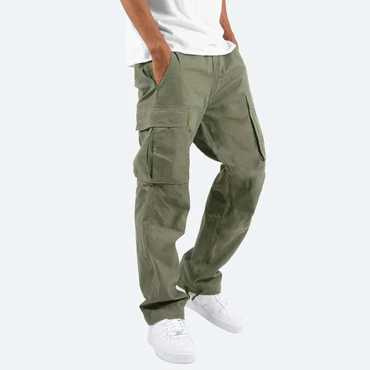 TrendAura Mens Cargo Pants With Multiple Pockets Durable Straight Fit Utility Trousers For Work And Everyday Wear