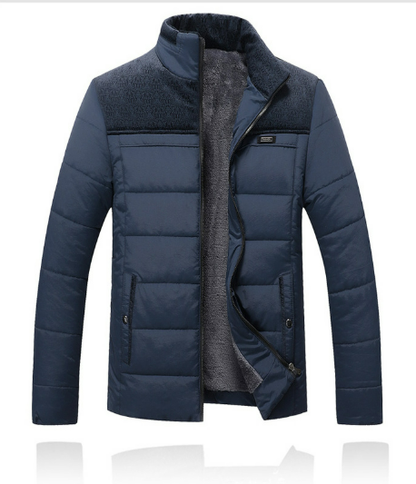 Mens Quilted Winter Jacket With Stand Collar For Men Casual Warmth And Modern Style
