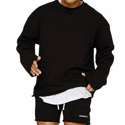 Max Men's Comfortable Loungewear Set With Long Sleeve Shirt And Shorts For Everyday Relaxation