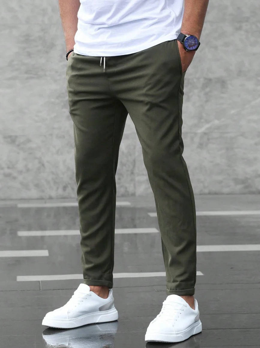 TrendAura Men's Casual Stretch Pants Flexible And Elegant Comfort For Work And Weekend